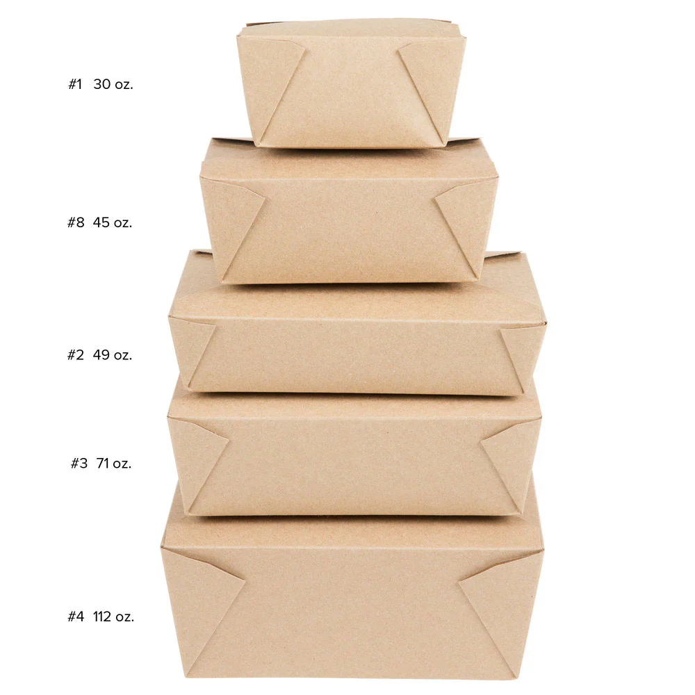 Kraft Deli Boxes 4 Flap #1 - Image 3