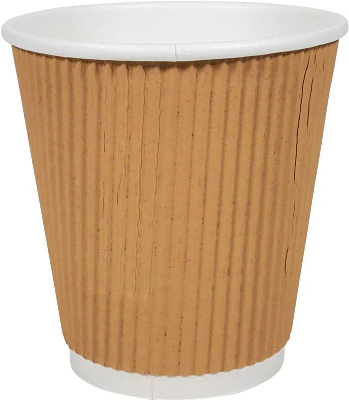 Morning Dew - 12oz Ripple Wall Paper Cup - Kraft